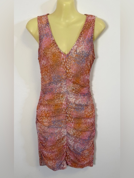 BB Dakota by Steve Madden Dresses & Skirts - BB Dakota x Steve Madden Sheer Ruched Abstract Mini Dress